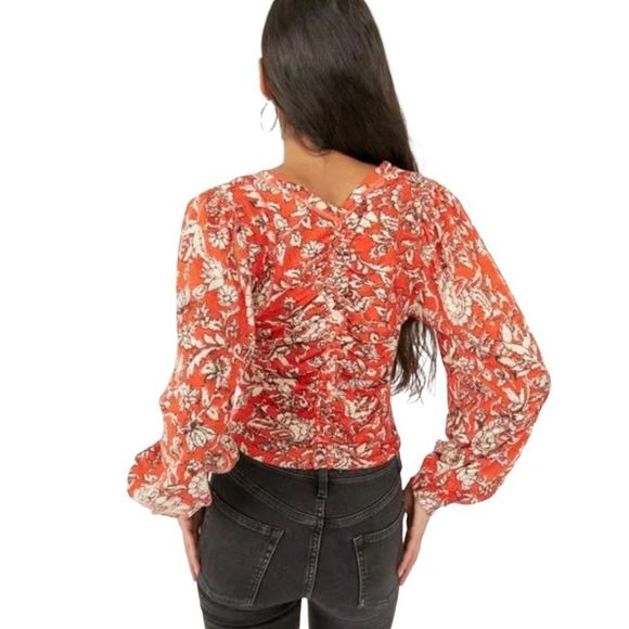 Free People Say The Word Top / Ruby Red Combo Size Small NWT - Picture 3 of 12